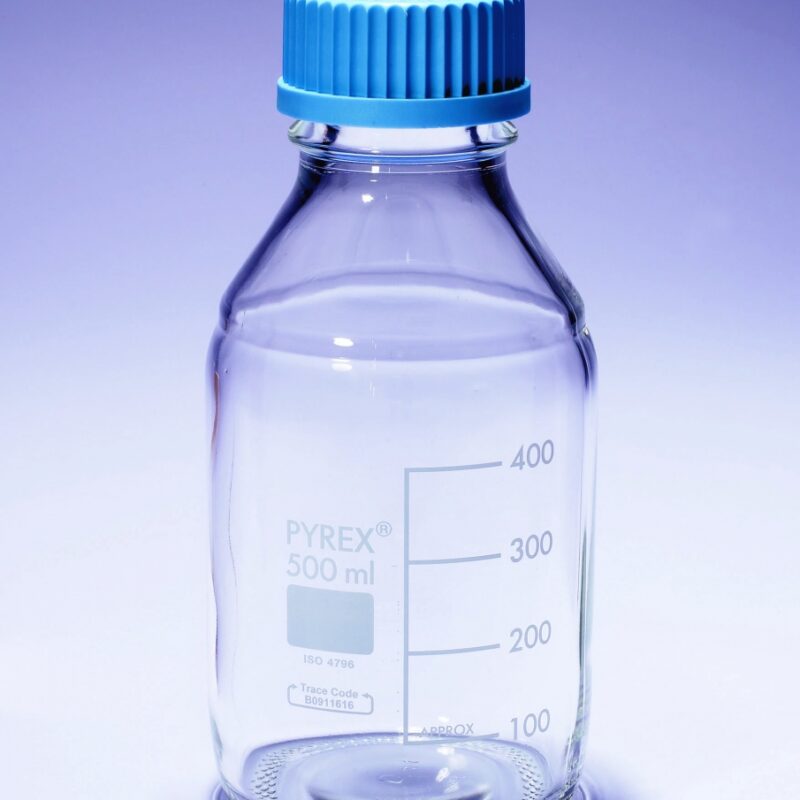 Laboratory Bottles, Round, Clear, Pyrex