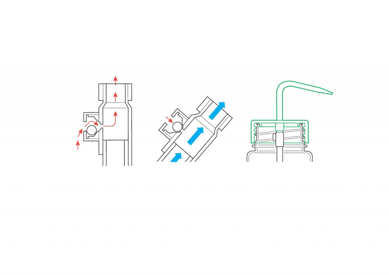 Wash Bottles, Safety Venting, Multi-Lingual - Image 2