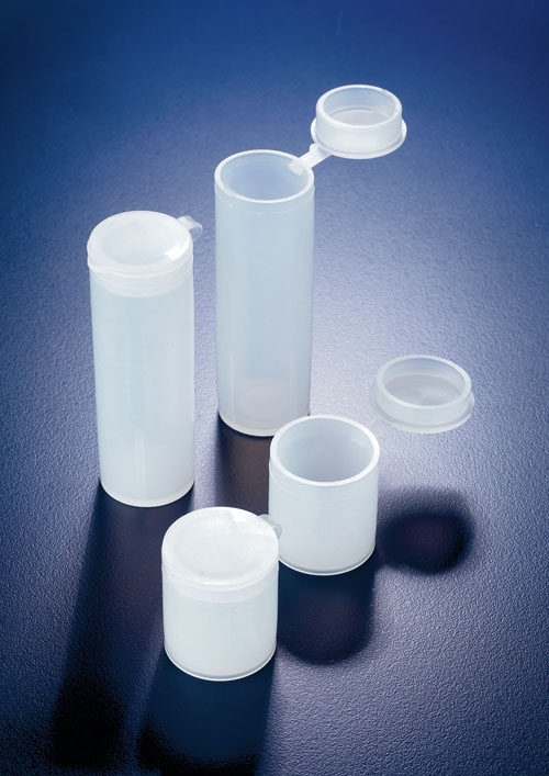 Specimen container, LDPE, Hinged Cap