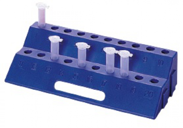 [Heathrow Scientific] HS Microtube Rack 20 place Rack, Blue, pk6